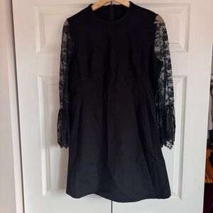 Chic Black Lace Sleeve Dress
